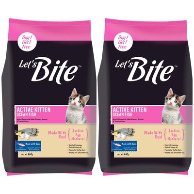 Let's Bite Active Kitten Dry Cat Food (Buy 1 Get 1 Free)